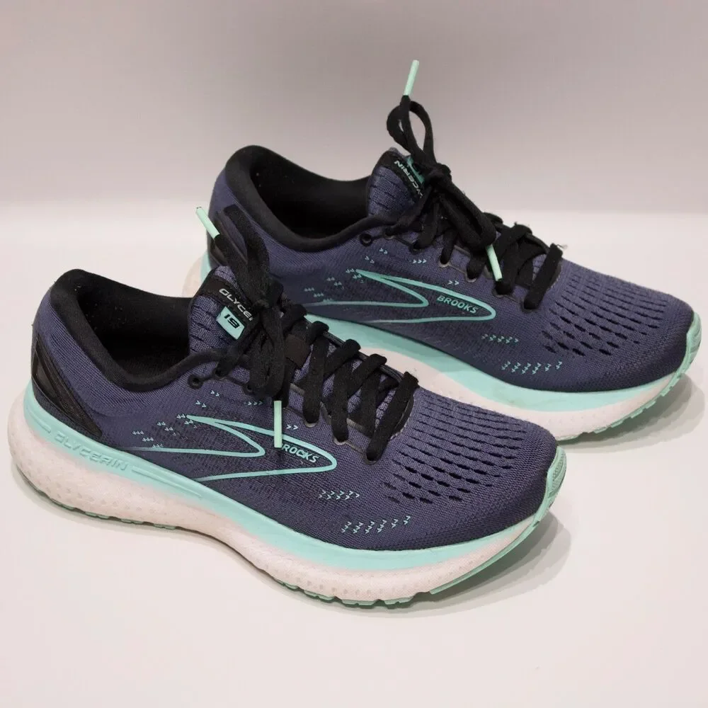 Brooks Glycerin 19 Dark Blue & Teal Women Size 6B - Light Wear